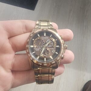 Citizen Eco-Drive Rose Gold and Gold Chronograph Watch
